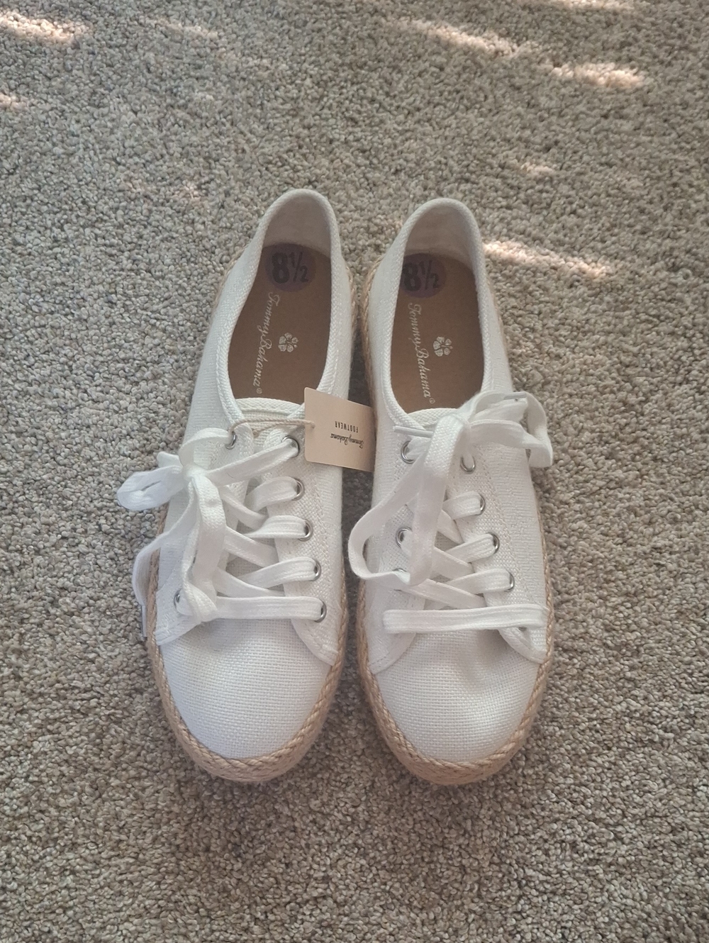 Tommy Bahama White Canvas Lace-Up Espadrille Sneakers
